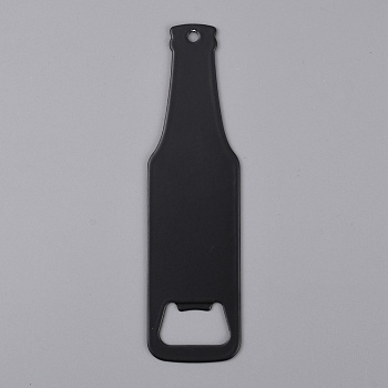 420 Stainless Steel Bottle Opener, Black, 120x33x1.5mm, Hole: 3.5mm