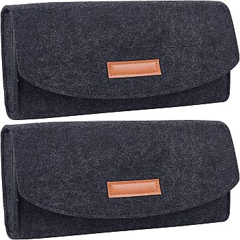 Nylon & Felt Storage Pouch Bag Protective Case, for Game Machine, Black, 15x25.5x2cm