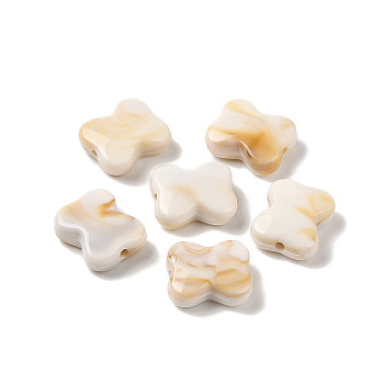 Two Tone Opaque Acrylic Beads, Imitation Gemstone, Bowknot, WhiteSmoke, 13x15x5.5mm, Hole: 1.8mm, about 581pcs/500g