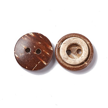 Concentric 2-Hole Buttons, Coconut Button, Multicolor, about 13mm in diameter