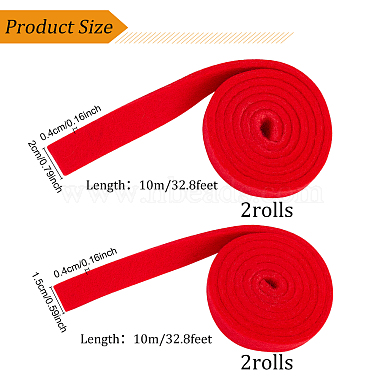 4 Rolls 2 Style Wool Felt Ribbon(AJEW-BC0003-26)-2