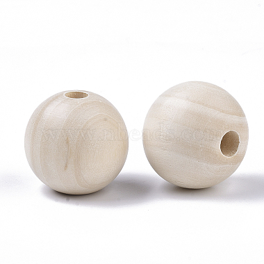 Unfinished Natural Wood Beads(X-WOOD-S651-A30mm-LF)-2