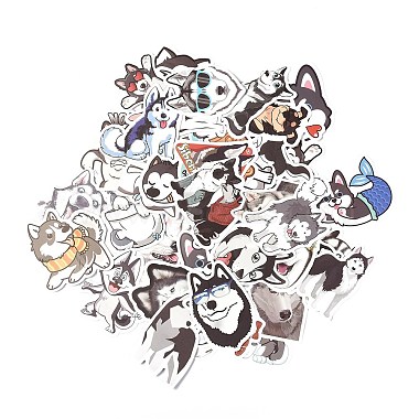 50Pcs 50 Styles Paper Siberian Husky Dog Stickers Sets(STIC-P004-21)-2