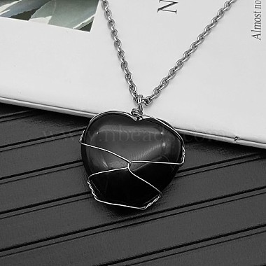 Heart Black Agate Necklaces