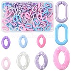180Pcs 9 Colors Opaque Acrylic Linking Rings, Quick Link Connectors, for Curb Chains Making, Twist Oval, Mixed Color, 23~30x16~21x4~5.5mm, Inner Diameter: 11.5~19x6.5~8mm, 20pcs/color(OACR-FS0002-78)