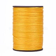 Flat Waxed Thread String, Micro Macrame Cord, for Leather Sewing Stitching, Orange, 0.8mm, about 109.36 yards(100m)/roll(YC-P003-A12)