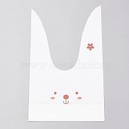 Kawaii Bunny Plastic Bags, Rabbit Head, Peru, 22x13cm, about 49~50pcs/bag(ABAG-WH0002-09)