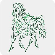 Large Plastic Reusable Drawing Painting Stencils Templates, for Painting on Scrapbook Fabric Tiles Floor Furniture Wood, Rectangle, Horse Pattern, 297x210mm(DIY-WH0202-427)