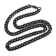 201 Stainless Steel Curb Chain Necklaces, Black, 19.88 inch(50.5cm)(NJEW-Q336-11A-EB)
