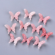 Cellulose Acetate(Resin) Cabochons, Butterfly, Pink, 17~18x21~22x7~8mm(KY-N006-03-B03)