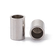201 Stainless Steel Cord Ends, End Caps, Column, Stainless Steel Color, 6x4mm, Inner Diameter: 3mm(STAS-G288-01A-P)