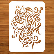 PET Hollow Out Drawing Painting Stencils, for DIY Scrapbook, Photo Album, Horse, 297x210mm(DIY-WH0421-0029)