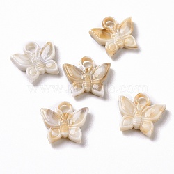 Acrylic Pendants, Imitation Gemstone Style, Butterfly, BurlyWood, 16.5x17.5x3.5mm, Hole: 3mm, about 833pcs/500g(OACR-C011-15)