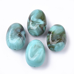 Acrylic Beads, Imitation Gemstone, Oval, Dark Turquoise, 24.5x17x12mm, Hole: 1.5mm, about 136pcs/500g(OACR-S022-17B)