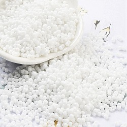 Baking Paint Glass Seed Beads, Peanut, White, 2~2.5x4x2mm, Hole: 0.8mm, about 15000pcs/pound(SEED-A033-04M)