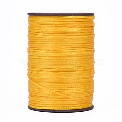 Flat Waxed Thread String, Micro Macrame Cord, for Leather Sewing Stitching, Orange, 0.8mm, about 109.36 yards(100m)/roll(YC-P003-A12)