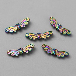 Alloy Bead, Wing, Rainbow Color, 6.5x21.5x4mm, Hole: 1.6mm(FIND-CJC0018-41RC)