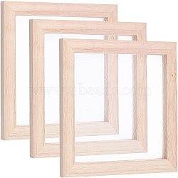 Wooden Paper Making, Papermaking Mould Frame, Screen Tools, for DIY Paper Craft, Square, BurlyWood, 20.1x20.1x1.25cm(DIY-WH0171-48)