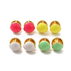 Enamel Round Hoop Earrings, Golden Brass Jewelry for Women, Mixed Color, 14mm, Pin: 1mm(EJEW-C054-01G)