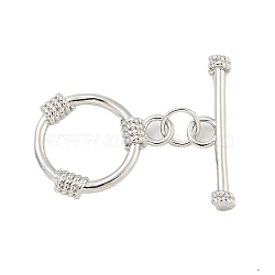 Brass Toggle Clasps, Ring, Platinum, Ring: 18.5x14.5x3mm, Hole: 2.5mm, Bar: 21x6x3mm, Hole: 2.5mm(KK-A223-30P)