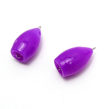 ABS Fishing Thrower Rig Floats, Fishing Accessories, with Stainless Steel Pin, for Freshwater Saltwater Fishing, Purple, 33x18mm, Hole: 2.5mm
