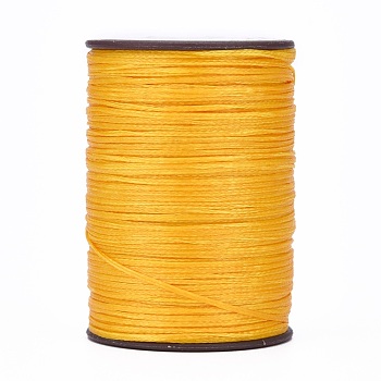 Flat Waxed Thread String, Micro Macrame Cord, for Leather Sewing Stitching, Orange, 0.8mm, about 109.36 yards(100m)/roll