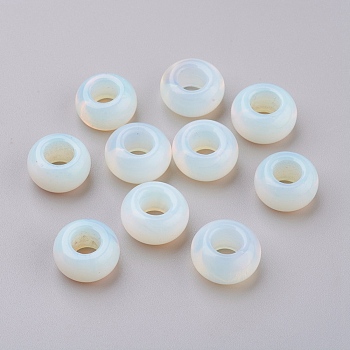 Synthetic Opalite European Beads, Large Hole Beads, Rondelle, 12x6mm, Hole: 5mm