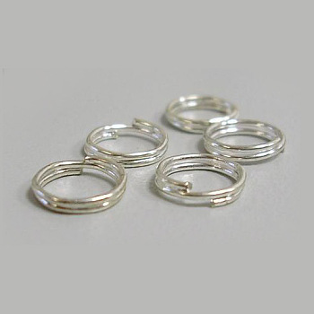 Iron Split Rings, Double Loops Jump Rings, Cadmium Free & Lead Free, Silver Color Plated, 5x1.4mm, about 4.3mm inner diameter, about 1300pcs/100g