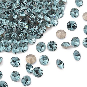 Preciosa&reg MAXIMA Crystal Round Stones, Czech Crystal, Dura Foiling, Round(431 11 615 Chaton), 30010 Smoked Sapphire, SS12/PP24(3~3.2mm)