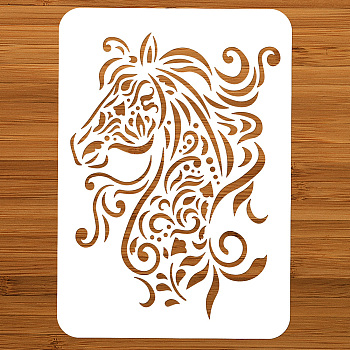 PET Hollow Out Drawing Painting Stencils, for DIY Scrapbook, Photo Album, Horse, 297x210mm