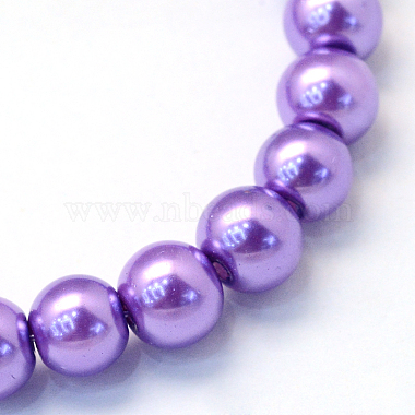 Baking Painted Pearlized Glass Pearl Round Bead Strands(X-HY-Q003-6mm-27)-2