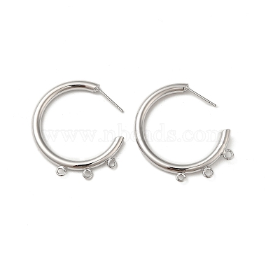 Real Platinum Plated Ring Brass Stud Earring Findings