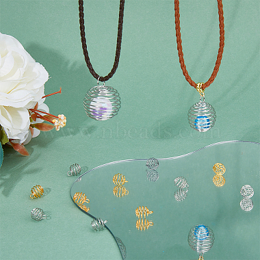 120Pcs 2 Colors Iron Spring Bead Cage Pendants(IFIN-HY0001-07)-6