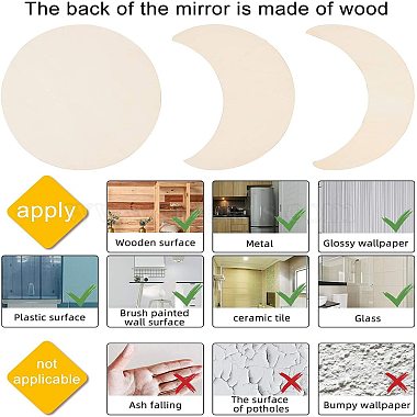 Acrylic Wooden Moon Phase Mirror(DIY-WH0167-48A)-5