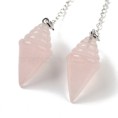 Natural Rose Quartz Pointed Dowsing Pendulums(G-K338-13P-03)-2