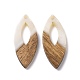 Opaque Resin & Walnut Wood Pendants(RESI-N025-047B-02)-1