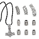 Alloy Norse Viking Hammer Pendant Necklace with Rope & Dreadlock Braiding Hair Tube Beads(NJEW-UN0001-41A)-1