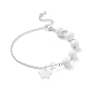 Natural Quartz Crystal Beaded Bracelet with 304 Stainless Steel Rolo Chains(BJEW-JB08145-02)-1
