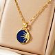 Hip-hop Style Sun Brass Enamel Pendant Necklaces for Women(XJ6009-1)-2