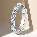 Stainless Steel and Crystal Rhinestone Finger Rings for Women, Stainless Steel Color, US Size 9(18.9mm)(FS-WG71548-04)