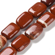 Natural Red Jasper Beads Strands, Rectangle, 14~15x10~11x5~5.5mm, Hole: 1~1.2mm, about 28pcs/strand, 16.02 inch(40.7cm)(G-K357-D06-01)