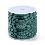 Macrame Cotton Cord, Braided Rope, with Plastic Reel, for Wall Hanging, Crafts, Gift Wrapping, Light Sea Green, 1.2mm, about 49.21 Yards(45m)/Roll(OCOR-B002-01A-21)