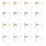 32Pcs 4 Style 304 Stainless Steel & Plastic Clip-on Earring Findings, Golden & Stainless Steel Color, 9~11x11~12x3~6mm, Hole: 1~1.8mm, 8Pcs/style(STAS-UN0037-98)