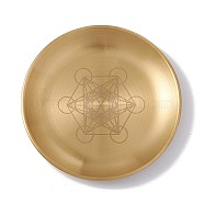 201 Stainless Steel Candle Holder, Tarot Theme Tealight Tray, Home Tabletop Centerpiece Decoration, Flat Round, Geometric Pattern, 14.1x1.1cm, Inner Diameter: 13.5cm(AJEW-C020-01E-G)