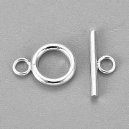 304 Stainless Steel Toggle Clasps, Silver, Ring: 16.5x12x2mm, Hole: 3mm, Bar: 18x7x2mm, Hole: 3mm(STAS-H380-03S)