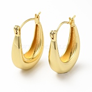 Brass Oval Hoop Earrings for Women, Lead Free & Cadmium Free, Golden, 22x17.5x6mm, Pin: 0.7mm(EJEW-A079-10G)
