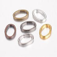 Iron Linking Rings, Oval, Mixed Color, 10x7x2mm(IFIN-D085-01)