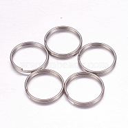 304 Stainless Steel Split Rings, Double Loops Jump Rings, Stainless Steel Color, 16x2mm, 14mm inner diameter(A-STAS-F117-33P)