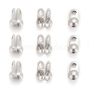 304 Stainless Steel Bead Tips, Calotte Ends, Clamshell Knot Cover, Stainless Steel Color, 5x2.5mm, Hole: 1mm, Inner Diameter: 2mm(STAS-R063-20)