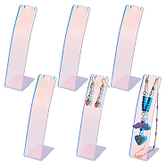 Acrylic Slant Back Dangle Earring Display Stands, Jewelry Organizer Holder for Single Pair Earring Storage, Rectangle, Colorful, 4.6x3x12.9cm(EDIS-WH0012-43)